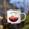 Tazze Smaltate Personalizzate per Camper Nome Personalizzato Campeggio Tazza Smaltata Avventura Festa del Falò Tazza da Birra Caffè Tazze con Manico Regali per Camperisti