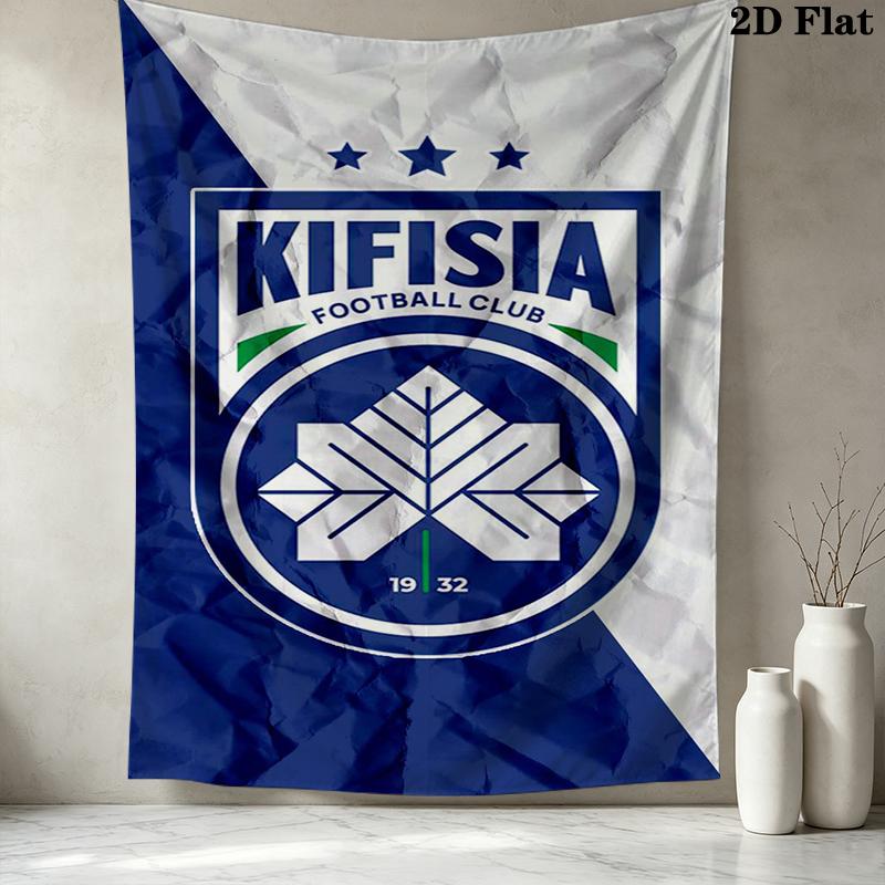 Kifisia FC Wall Tapestry Aesthetic Wall Hanging Printed Fabric Blanket Decorative Tapestries for Bedroom Living Room Home Decor