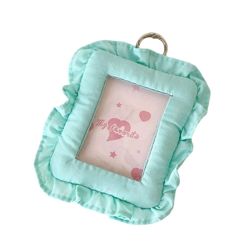 Cute Cloth Pillow Photo Holder Keychain For 3 Inch Photocard Cards Portable Wall Decoration Travel Accessory