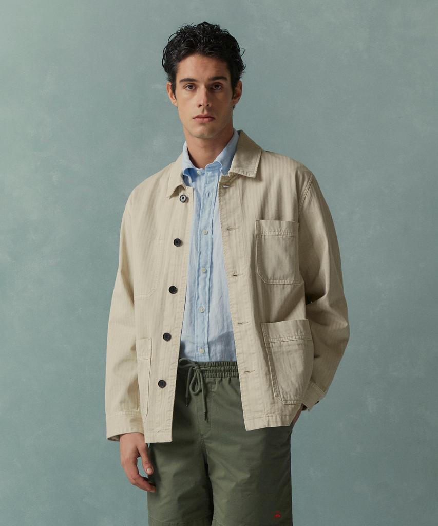 Brooks Brothers Cotton Chore Jacket (Beige) (Bbotmbg103)