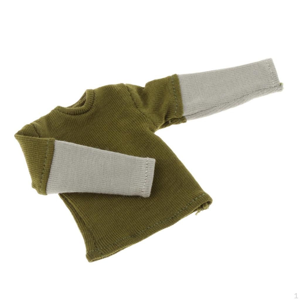 1/12 Male Long Sleeve T Shirt Costume, Miniature Handmade Doll Clothes for 6 Inch Soldiers