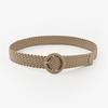 Ladies Bag Buckle Round Buckle Belt Woven Pu Belt Women'S Candy Color Decorative Women'S Wide Belt