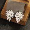 Temperament Premium Snowflake Zircon Earrings Silver Exquisite Ear Clips Women's Versatile Earrings Birthday Party