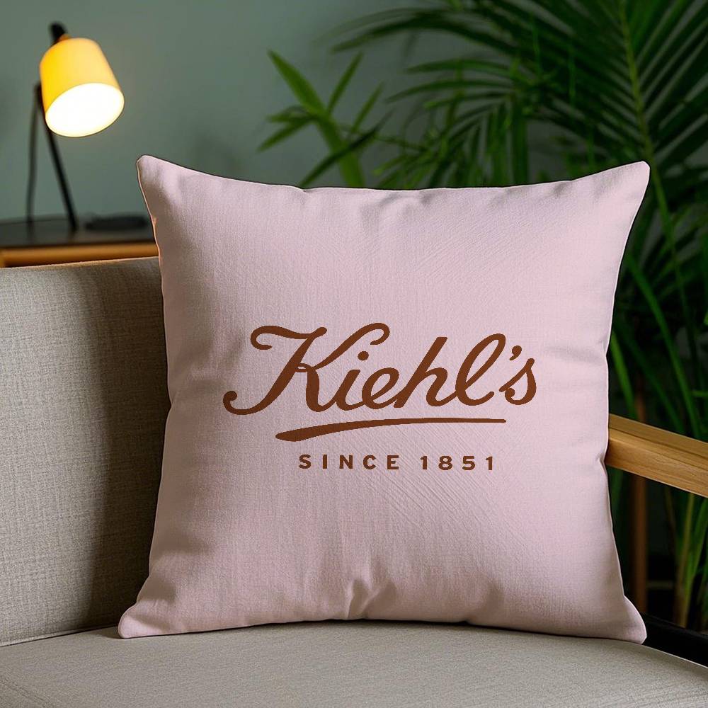 

Light Pink And Elegant Print Kiehls-A Pillow Case Anti-dustmite Pillowcase Invisible zipper silky short plush Sofa cushion cover 12x12Inch