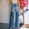 Light-colored simple jeans women's washed high-waisted wide-leg trousers