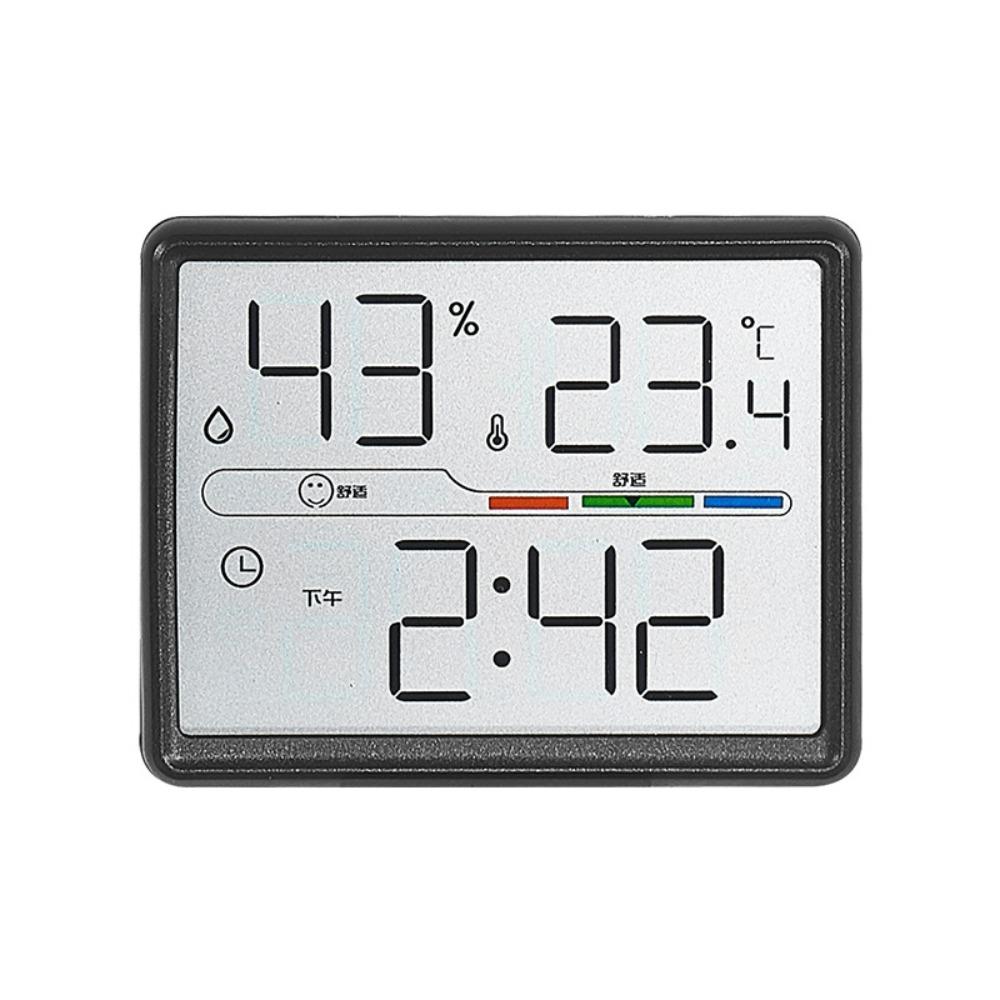 Ny LCD-alarmklokke med termometer, hygrometer, værstasjon, elektronisk bordklokke med høy presisjon for hjemmet, soverom