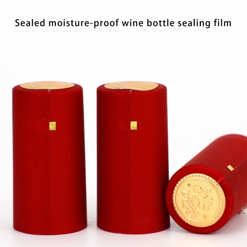 100pcs High Quality PVC Shrink Cap for Wine Easy To Apply with Heat for Quality Maintenance and Decorative Look