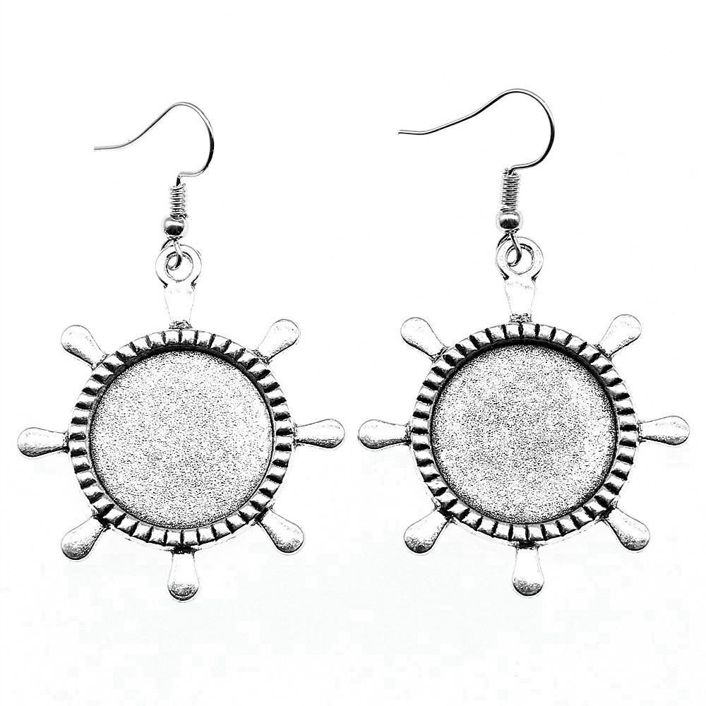 Round Cabochon Base Dangle Earrings DIY Jewelry Findings For Handmade Gifts