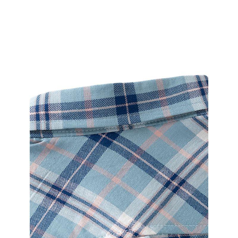 Children's Clothing Spring and Autumn Boys' Pocket Shirt Children's Long Sleeve Shirt K-style Loose Shoulder Strand Gingham Square Collar Clothes