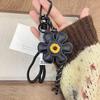 New Faux Leather Sunflower Bag Charms Fashionable Pendant Of Bag Braided Rope Woman Accessories Gift