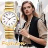 Round Watch with Elastic Water Arabic Stainless Steel Analog Casual Quartz Stylish and Popular Fashion Watch Perfect Gift for Christmas or Day Women's