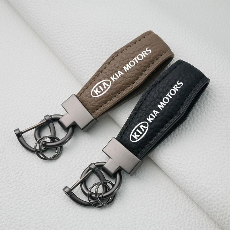 2026 Hot Car Sticker Car Key Chain Luxury Genuine Leather Keychain For Kia Sportage Cerato Optima K2 K3 K4 K5 Rio Picanto Soul C