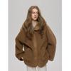 2025 A/W Women's Thick Lambswool Fur Hooded Button-Up Coat