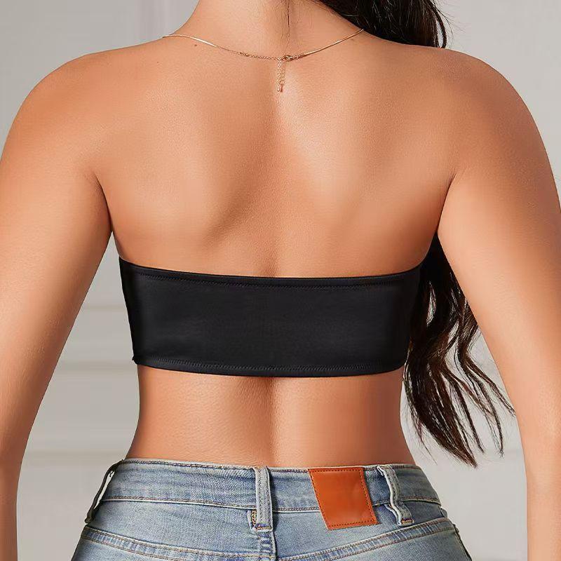 Women's Front-button Strapless Bralette Bras Wirefree Invisible Comfortable Bandeau Bra Underwear