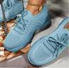 Scarpe sportive traspiranti casual grandi estive nuove da donna, nuove, suola spessa, tinta unita, allacciate frontalmente, Flyknit, scarpe da papà