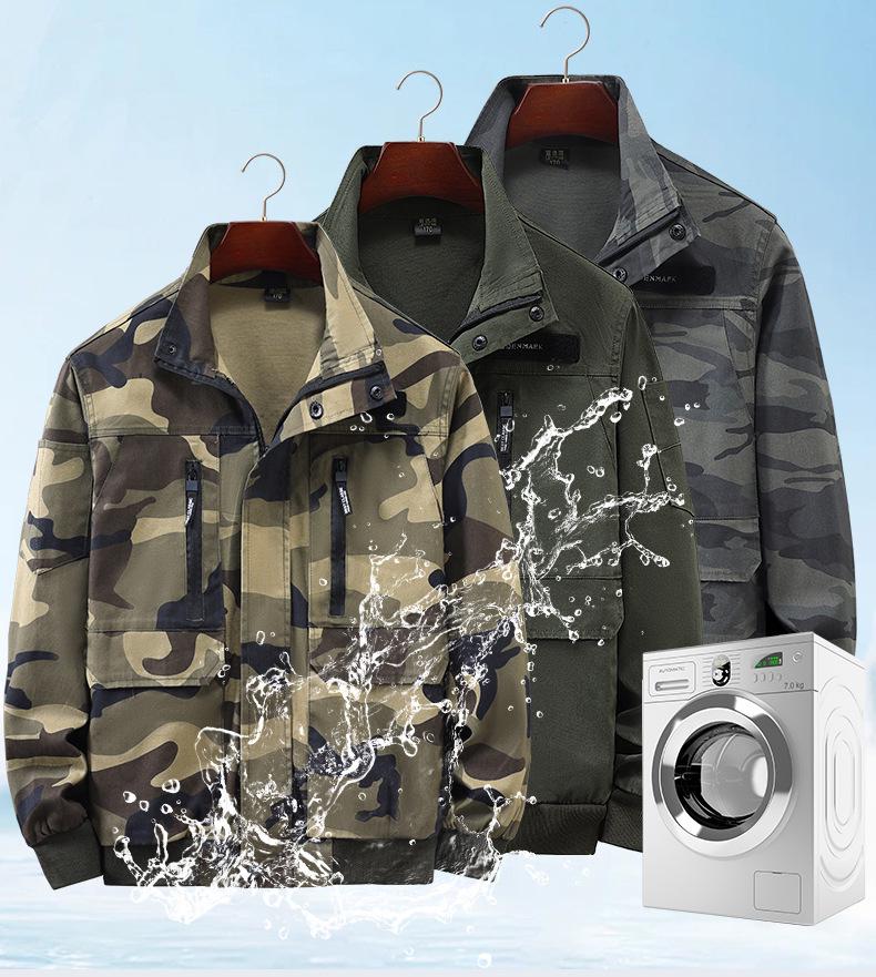 Unisex Camouflage Workwear Set: Durable, Heat-Resistant Cotton Thread for Outdoor, Welding, and Electrician Tasks