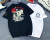 Japanese Tide Brand Lucky Ghost Little Devil Fishing Carp Printing Pure Cotton Large Size T-shirt Men's Women's Locomotives