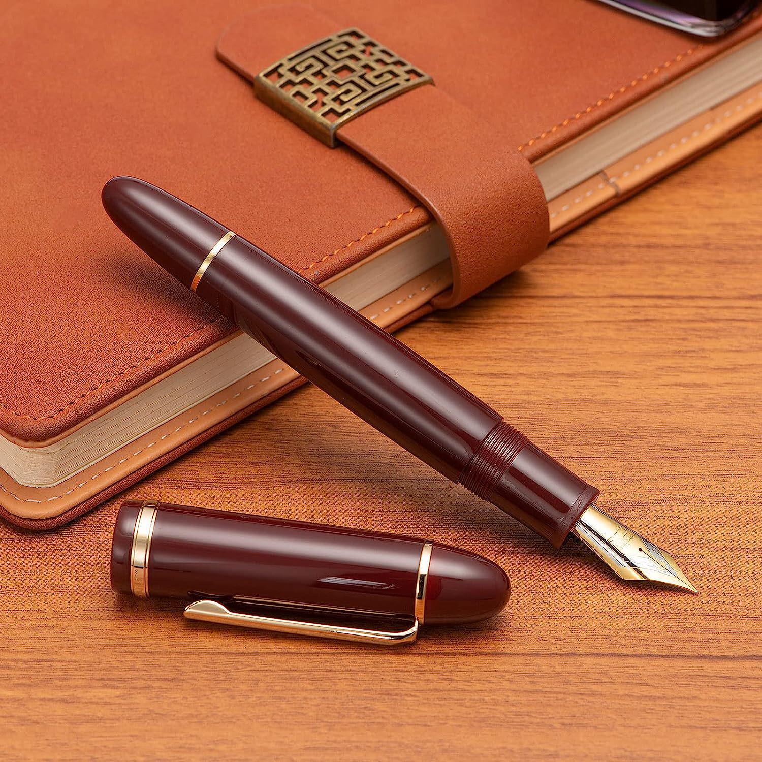 Jinhao X159 Nagy Akril Töltőtollval No. 40-es Tollhegy Üzleti Kalligráfiához, Kompatibilis Univerzális Tintapatronokkal 0.38mm EF Nib
