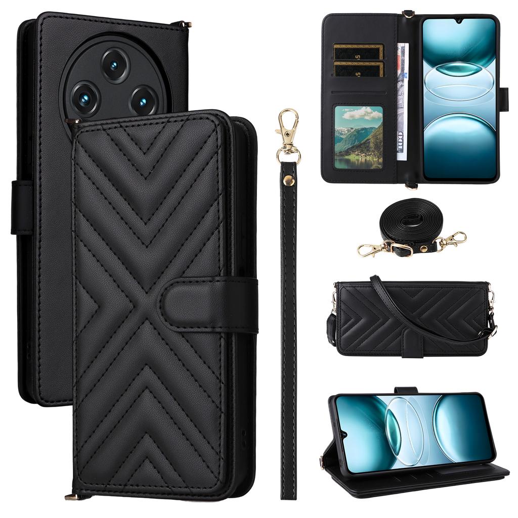 Stand Wallet Case with Shoulder/Wrist Strap For Umidigi G100A/G100 5G/G100 Leather Phone Cover