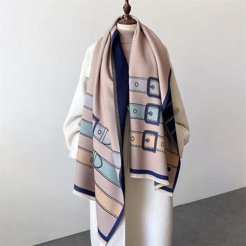 Herbst Winter Schal Frauen Pashmina Schals und Wraps Kaschmir Decke Warme Dicke Stolen für Dame Outdoor Bufanda Neue Druck