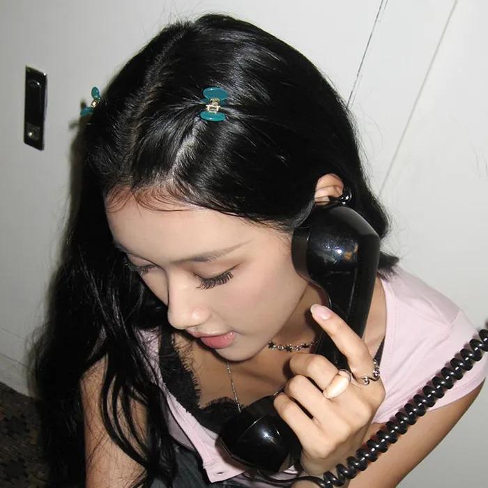 [2 Set] Combi Mini Hair Pin (Emerald)