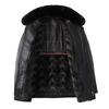 Men's Turn Fur Collar Medium and Long Plush Thickened Take-off Liner Middle-aged and Elderly Leather Jacket
