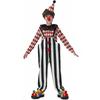 Costume de Clown pour Enfants Fête d'Halloween Spectacle de Cirque Unisexe Manches Longues Tenue de Scène à Rayures Design Dessin Animé