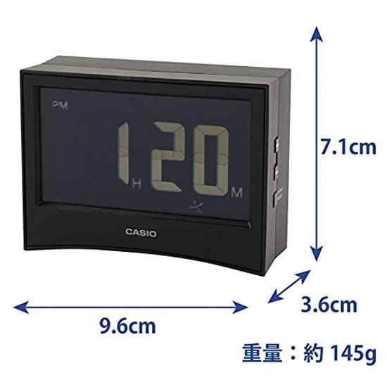 CASIO Alarm Clock Radio-Controlled Black Digital Inverted LCD Temperature Humidity Calendar Timer DQD-S01J-1JF