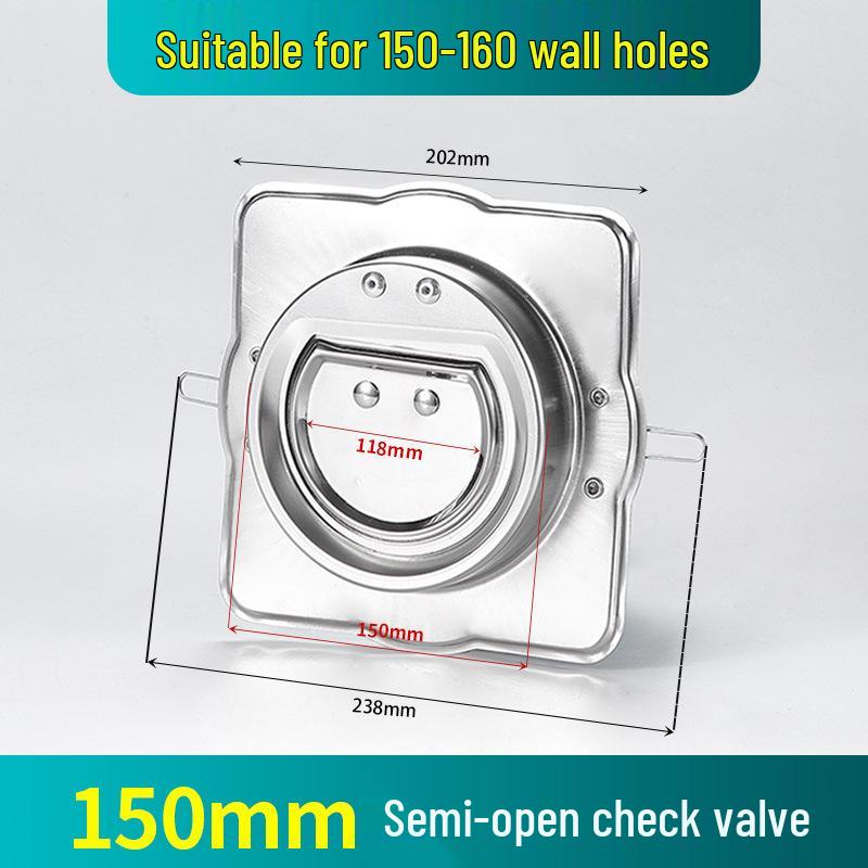 Premium Stainless Steel Check Valve Smoke Backflow Preventer for Range Hood Exhaust Vent