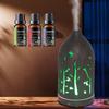 200ml Ultrasonic Mist Humidifier With 3 Bottles Essential Oil 7-Color LED Lights Deep Wood Diffuser Perfect for Home & Office