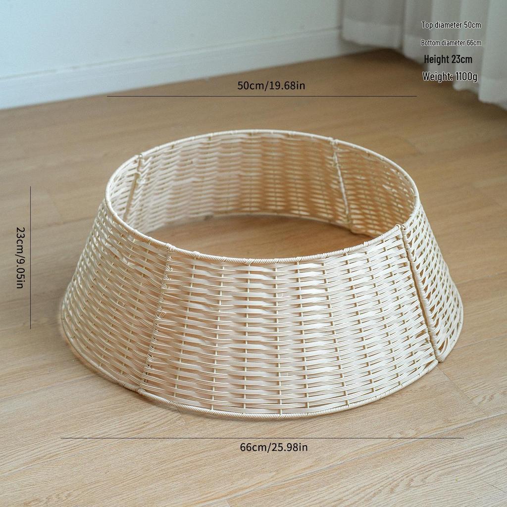 Hand-Woven Christmas Tree Skirt Basket Ornament 