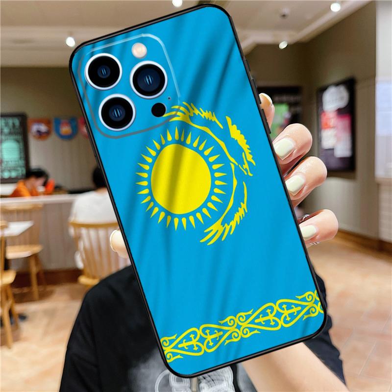 

Kazakhstan Flag Case For iPhone 17 Pro Max 16 15 14 11 12 13 Mini Plus 16e 17 Air Bumper Cover Accessories iPhone 12