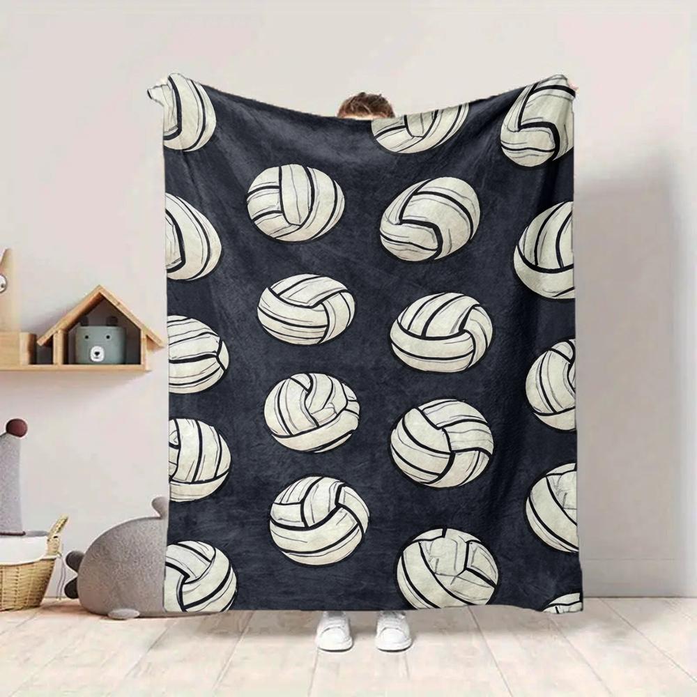 1Pc Volleyball Blanket Soft And Comfortable Casual Warm Camping Travel Christmas Halloween Xmas Gift M924218