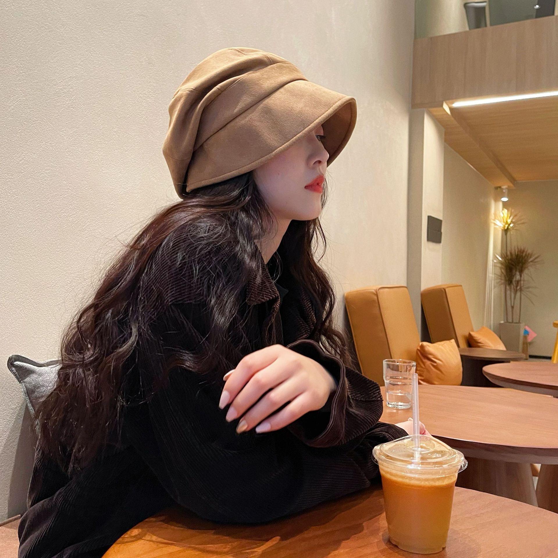

Elegant intellectual suede front long rear short stack hat children M（56-58cm） чорний