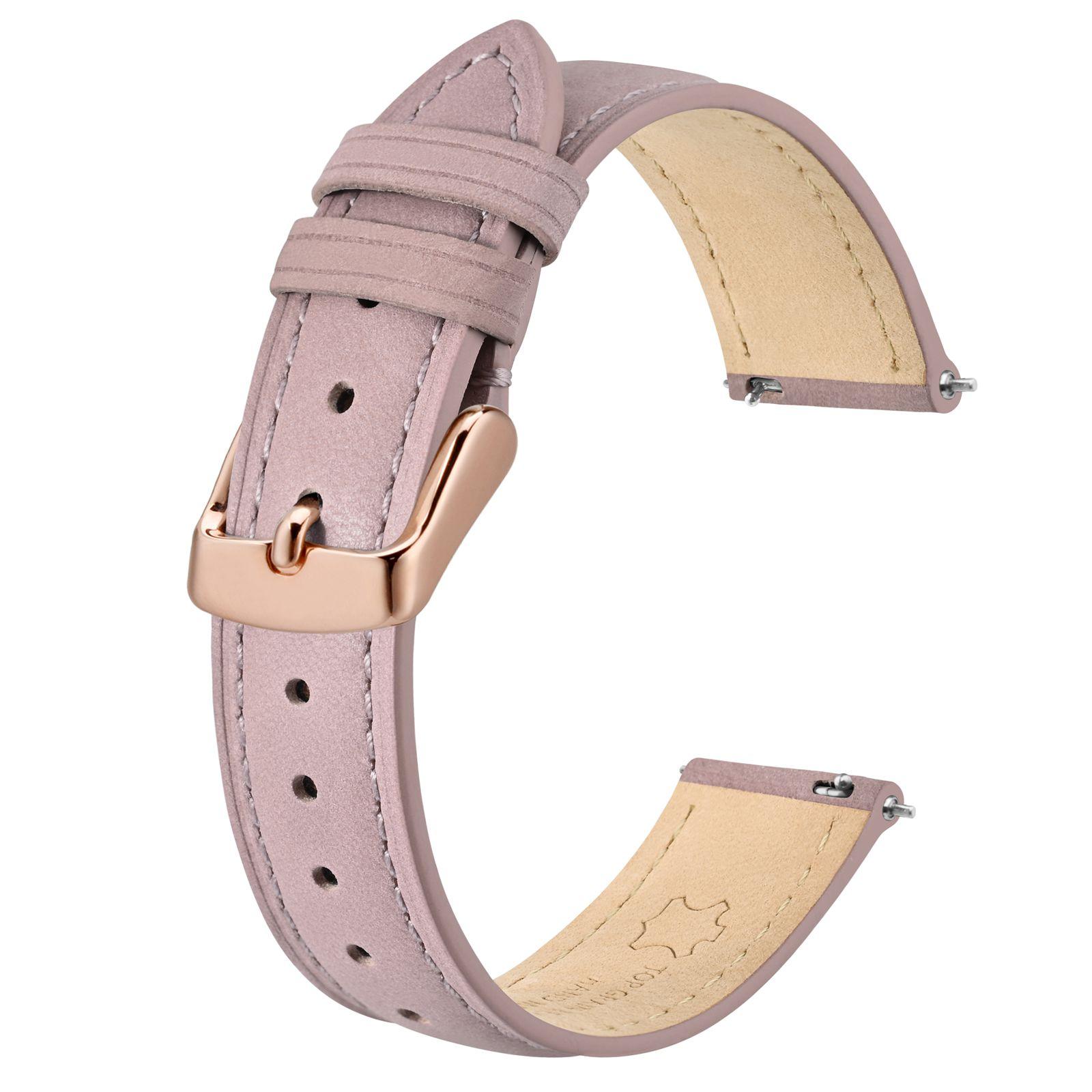 Leather Watch Strap for Women, 12mm 14mm 15mm 16mm 18mm 20mm Watch Band Quick Release Replacement Wristband 15mm