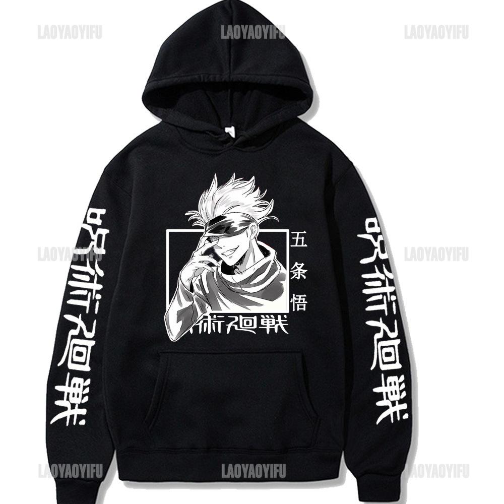 Japan Anime Jujutsu Kaisen Muži Dámské Mikiny Satoru Gojo Volná mikina Unisex Podzim Teplý Ležérní Streetwear