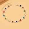 European and American temperament niche light luxury style color heart-shaped zircon long necklace bracelet autumn and winter jewelry set combination