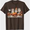 Thanksgiving Cats Dinner Feast Graphic T Shirts Vintage Fall Festival Cartoon Design Woman Man Unisex TShirt Cotton Tee Shirt