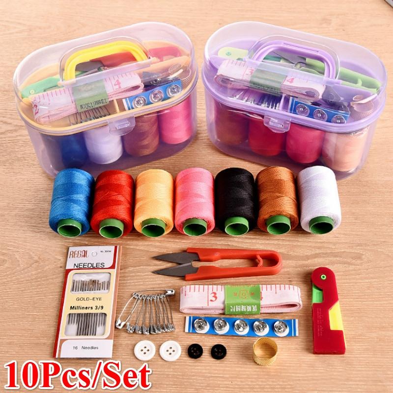 Boîte à aiguilles 10 pièces/Set Ensemble d'outils de couture ménagers de grande taille Kit de couture portable