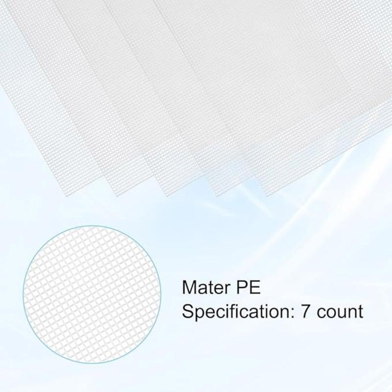 5 Pcs Practical Mesh Canvas Sheets with Weaving Needle Plastic Mesh Canvas Sheets for Crafting
