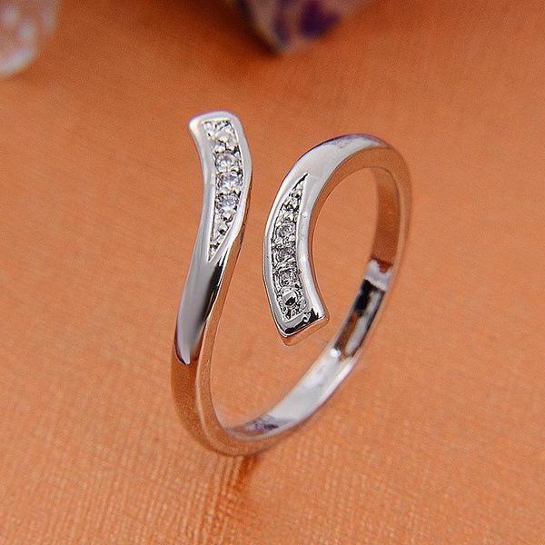 

European & American Alloy Geometric Wave Open Ring - Women s Jewelry