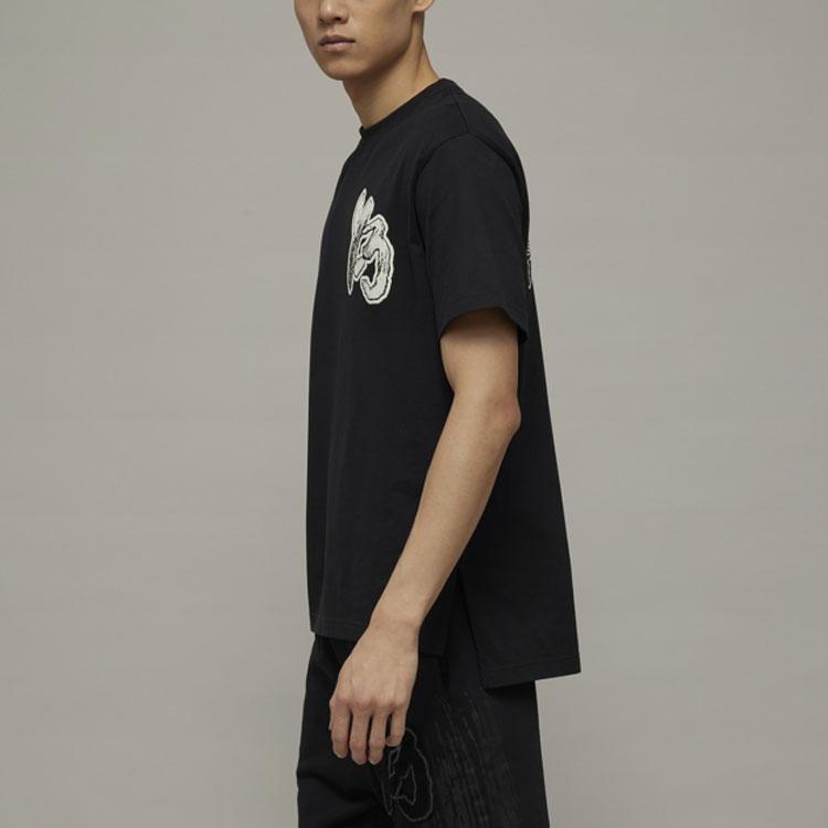 Y-3 SS23 Letter Logo Print Lässiges Rundhals-Kurzarm-T-Shirt Unisex T-Shirts Schwarz IM1790