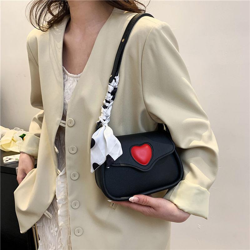 Hot Models Cute Lovely Women's Small Square Shoulder Bag Fashion Women's Crossbody Simple Women's Purse Handbag with Scarf
