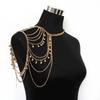 Layered Necklace Shoulder Chain Metal Body Chain Vintage Tassels Costume Armband  Ladies