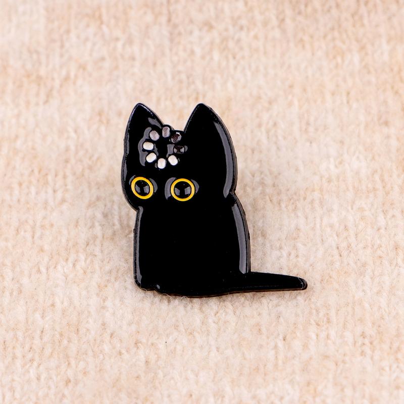 "Loading" Loading Black Cat Enamel Pin Lapel Pins Multifunctional Cat Brooch Metal Creativity Backpack Badge