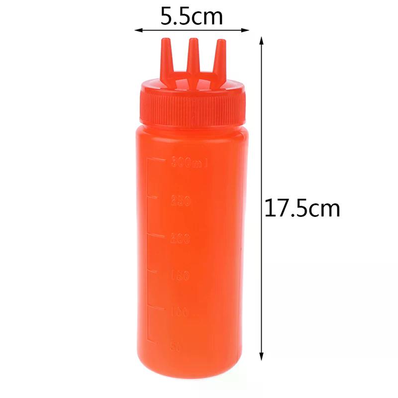 3 Hole Plastic Squeeze Type Condiment Bottle Condiment Dispenser Accessory Reusable And Suitable For Kitchen Use