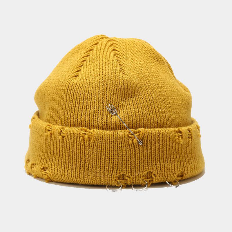 Trendy Unisex Wool Hat: European & American Iron Ring Pinhole Design for Street Hip-Hop