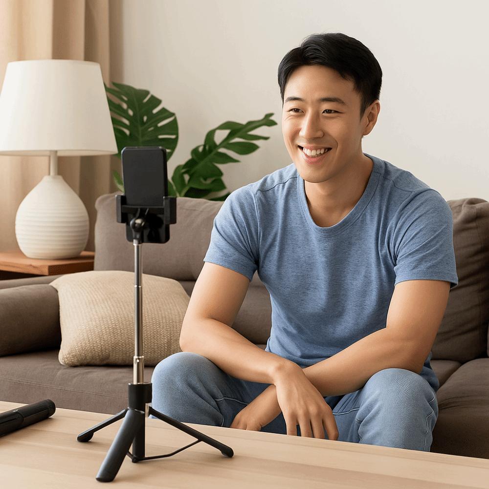 Wireless Remote Control Selfie Stick Tripod 360 ° Rotation Tripod Stand  for Video Recording