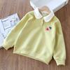 Girls Autumn Polo Collar Sweatshirt Middle Kids Long Sleeve Thin Jacket Student Casual Top
