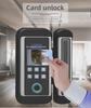 Smart Electronic Glass Door Lock with Fingerprint, Password, and Card Access for Home and Office